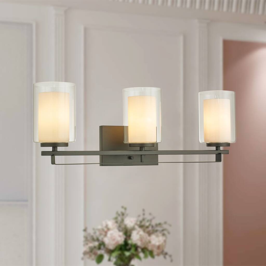 Constance Oil Rubbed Bronze 3-Light Wall Sconce with Dual Glass Tube Shade
