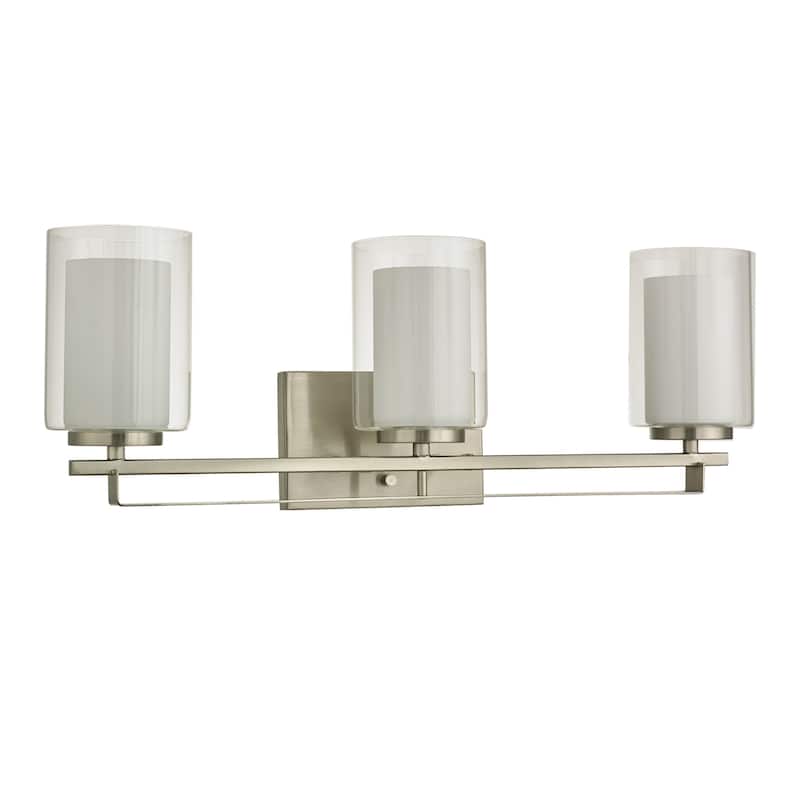 Constantin Satin Nickel 3-Light Wall Sconce with Dual Glass Tube Shade