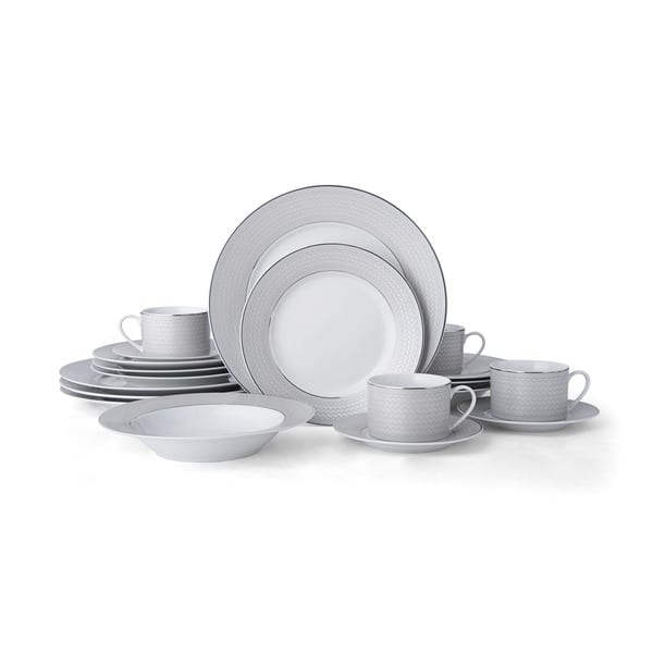Mikasa Percy Grey 20 Piece Dinnerware Set, Service for 4