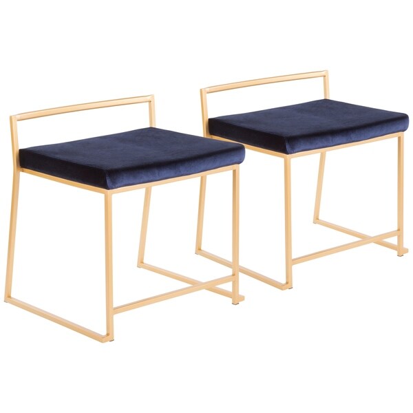 Fuji Contemporary-Glam Gold Stackable Dining Chair (Set of 2)