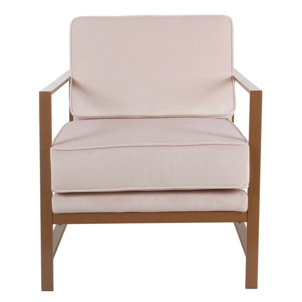 Shop Homepop Modern Pink Velvet Accent Chair With Metal