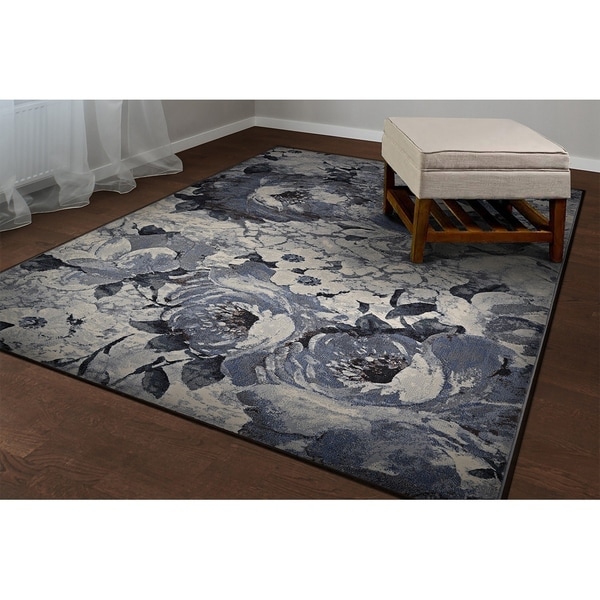Provencal Floret Gray Area Rug - 5'3" x 7'6"