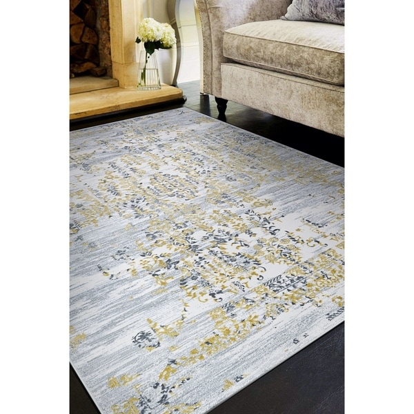 Allure Lannister Gold/Silver Area Rug - 5'3" x 7'6"