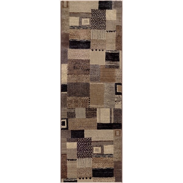 Provencal Belle Ivory-Gray Runner Rug - 2'7" x 7'10" runner