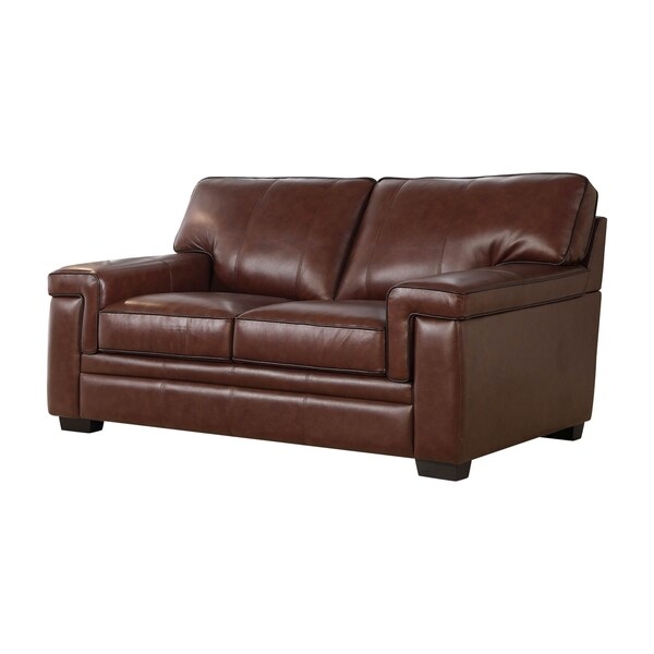 abbyson reagan brown top grain leather armchair