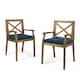 Option teak + blue cushion