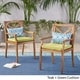 preview thumbnail 11 of 12, Perla Outdoor Acacia Wood Dining Chair (Set of 2) by Christopher Knight Home