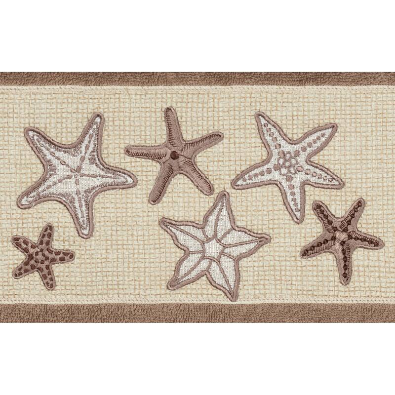 Authentic Hotel and Spa Latte Brown Turkish Cotton Starfish Embroidered 8 piece Towel Set