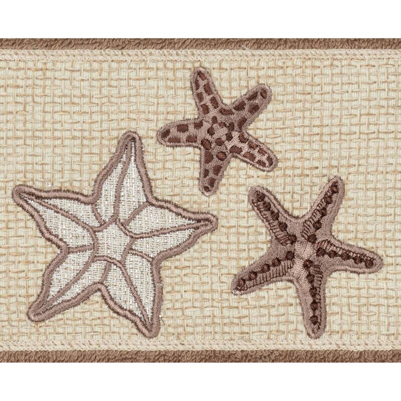 Authentic Hotel and Spa Latte Brown Turkish Cotton Starfish Embroidered 8 piece Towel Set