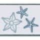 Authentic Hotel and Spa Teal Blue Turkish Cotton Starfish Embroidered Hand Towels (Set of 2)