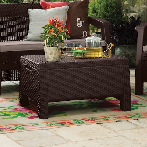 Keter Bahamas Outdoor All-Weather Patio Storage Coffee Table