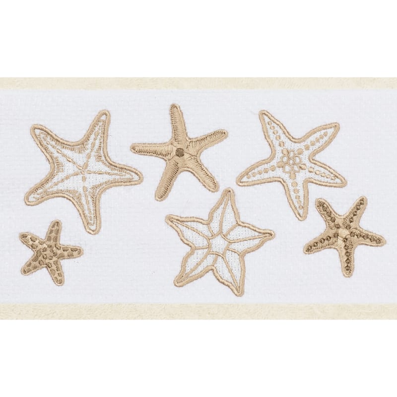 Authentic Hotel and Spa Cream Turkish Cotton Starfish Embroidered 8 piece Towel Set