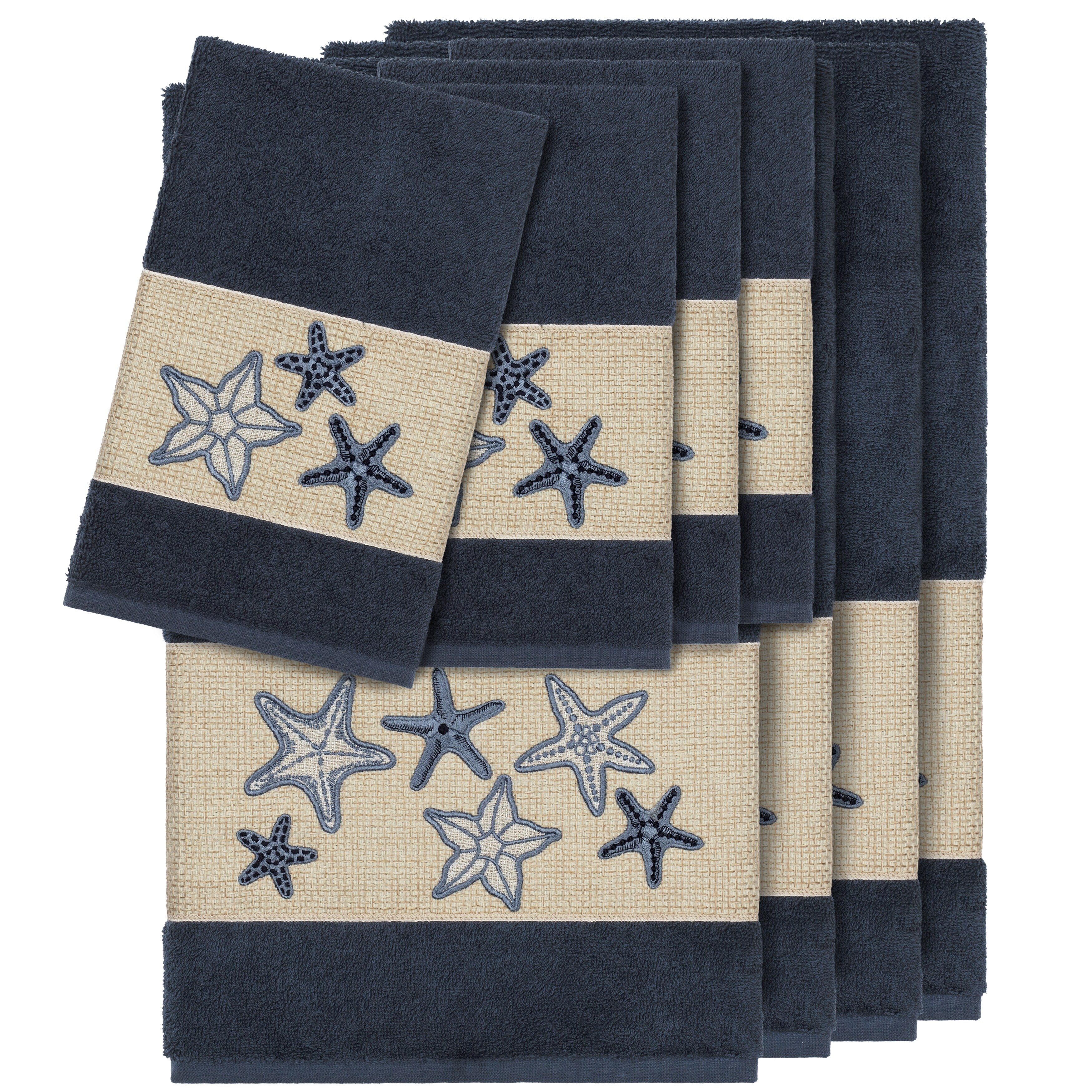 Nautica Cotton Classics 100% Cotton Navy/White Stripe Kitchen Towel (Set of 3)