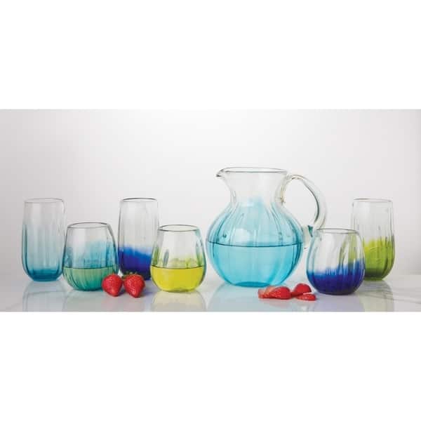 Multicolor Ombre Stemless Wine Glass Set