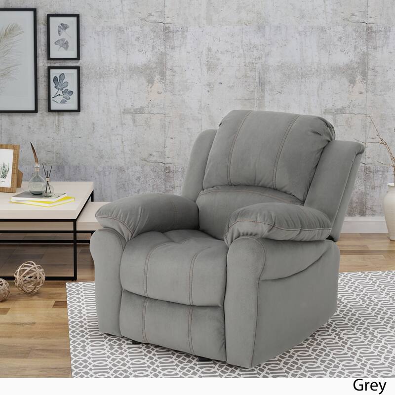 Celestina Bubba Microfiber Gliding Recliner by Christopher Knight Home - grey + black