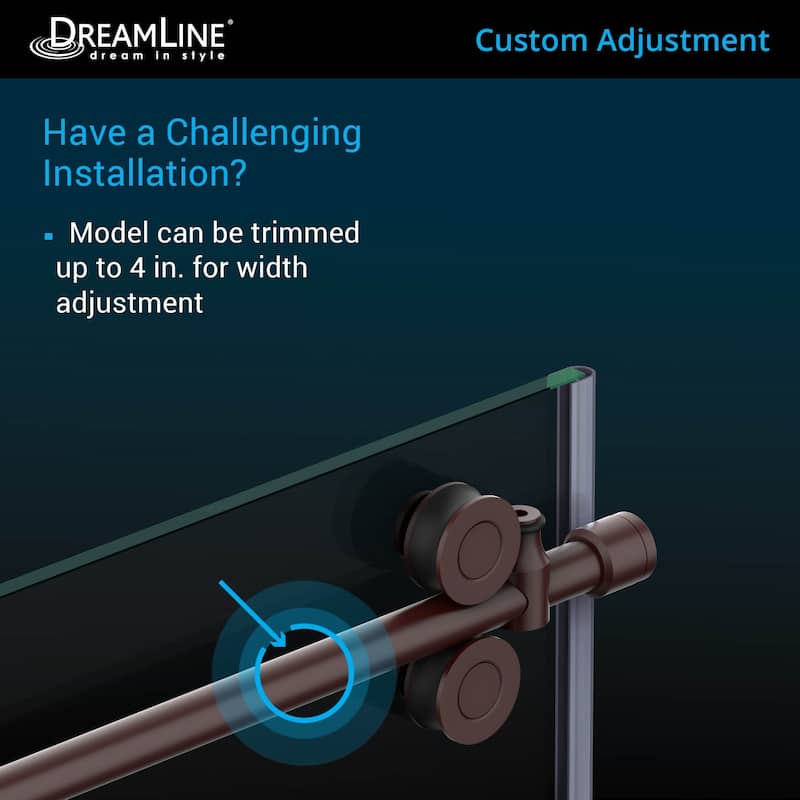 DreamLine Enigma-XO 34 1/2 in. D x 44 3/8 - 48 3/8 in. W x 76 in. H Sliding Shower Enclosure - 34.5" x 44.38" - 48.38"
