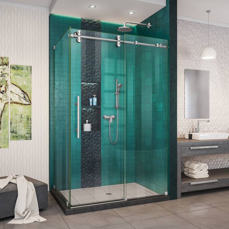 DreamLine Enigma-XO 34 1/2 in. D x 44 3/8 - 48 3/8 in. W x 76 in. H Sliding Shower Enclosure - 34.5" x 44.38" - 48.38"
