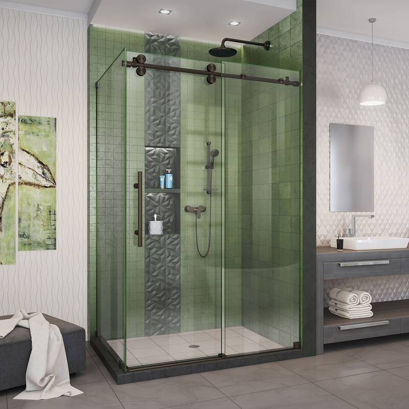 DreamLine Enigma-XO 34 1/2 in. D x 44 3/8 - 48 3/8 in. W x 76 in. H Sliding Shower Enclosure - 34.5" x 44.38" - 48.38"
