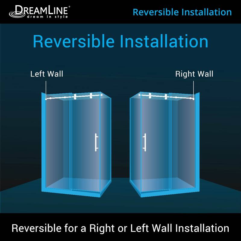 DreamLine Enigma-XO 34 1/2 in. D x 44 3/8 - 48 3/8 in. W x 76 in. H Sliding Shower Enclosure - 34.5" x 44.38" - 48.38"