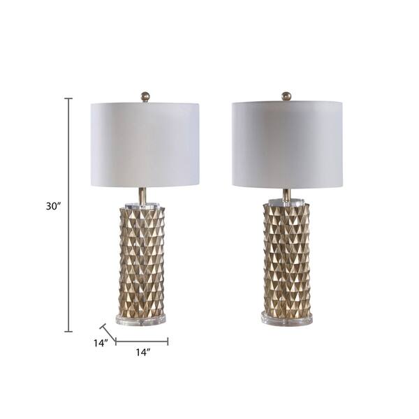 Abbyson Francesco Textured Gold 30inch Table Lamp (Set Of 2) (As Is
