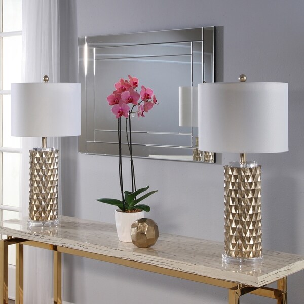 Shop Abbyson Francesco Textured Gold 30inch Table Lamp (Set Of 2) On