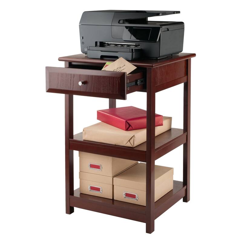 Porch & Den Bertha Walnut Printer Table - N/A