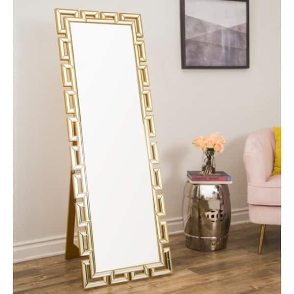 Shop Pierre Glam Gold Standing Floor Mirror By Abbyson On Sale