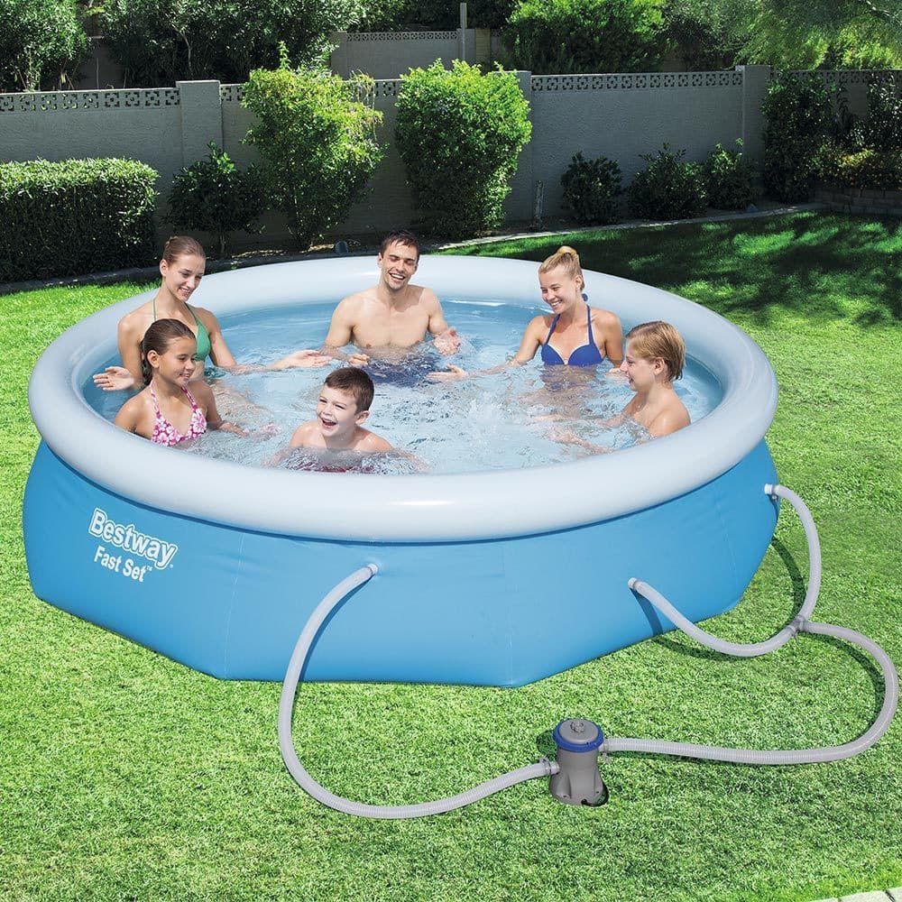 Bestway Fast Set Swimming Pool Set with 330 GPH Filter Pump, 10' x 30"
