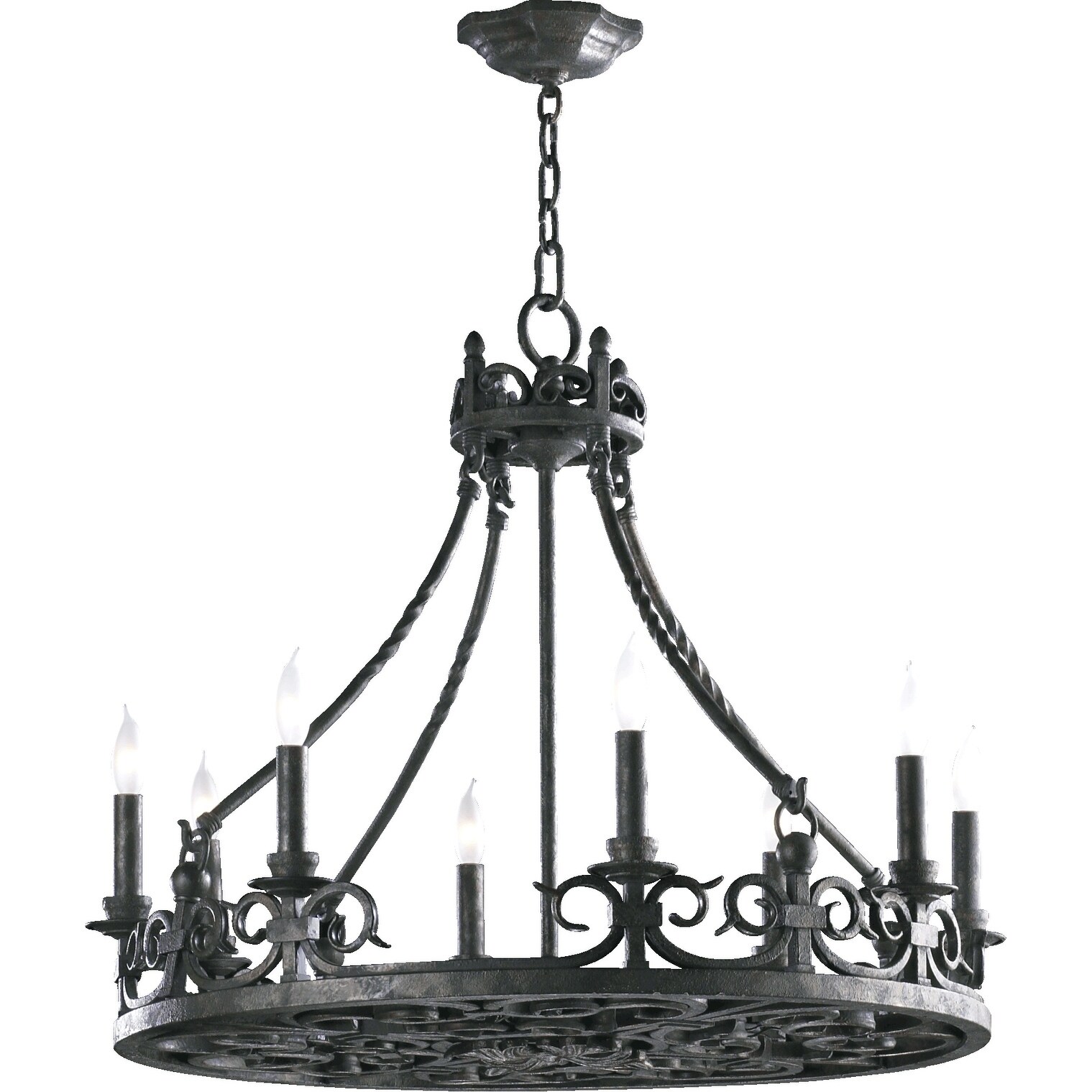 Lorenco Spanish Silver 8-light Chandelier - Chandeliers For Bedrooms by Overstock.com