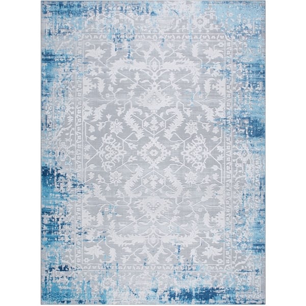 Home Dynamix Checkboard Bath Rug Set: 3 Piece Set, Blue