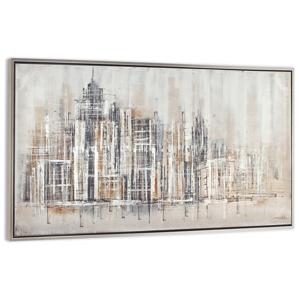 "Citified" Hand Painted City Abstract on Canvas