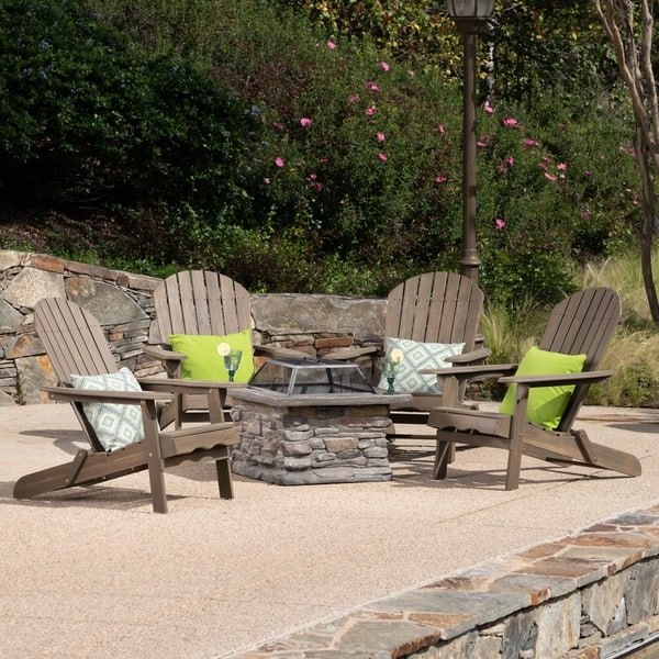 Marrion Outdoor 5 Piece Adirondack Chair Set With Fire Pit By Adirondack Chair Set With Fire Pit