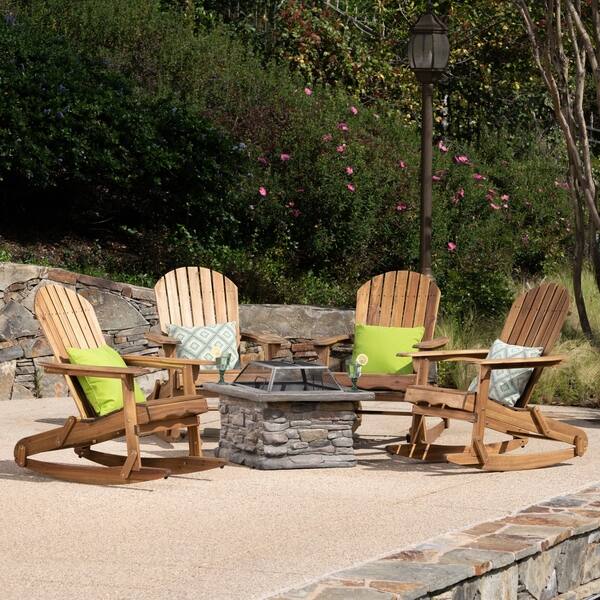 Shop Marrion Outdoor 5 Piece Adirondack Chair Set With Fire Pit By