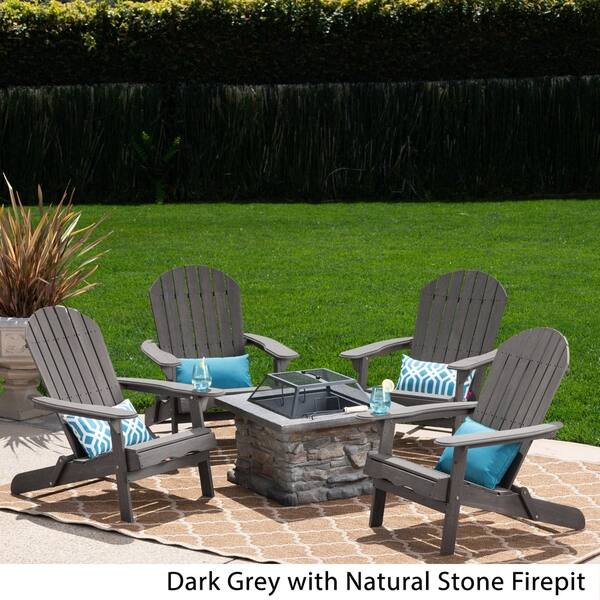 Shop Marrion Outdoor 5 Piece Adirondack Chair Set With Fire Pit By