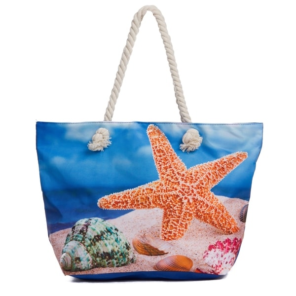 canvas beach bag with zip