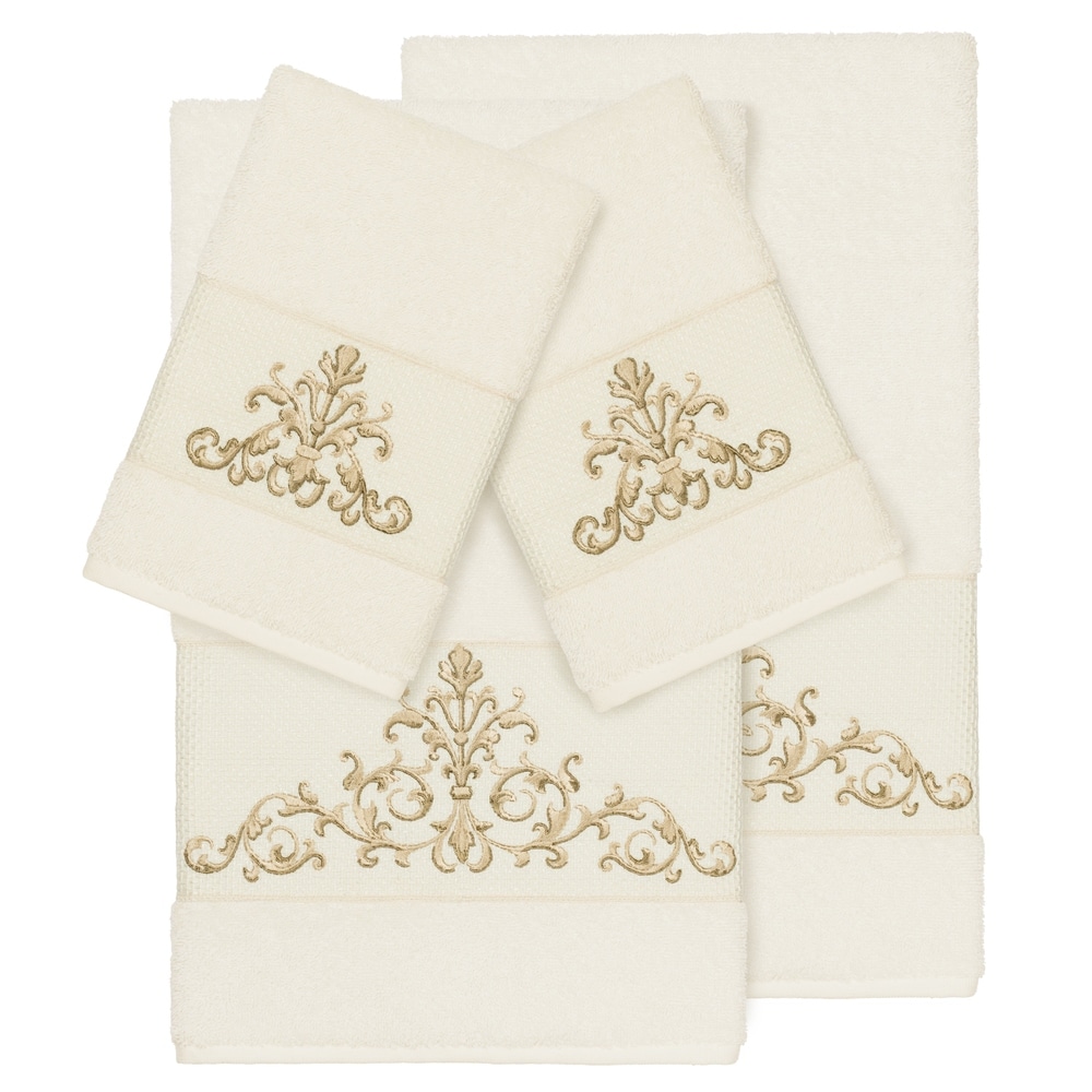 HiEnd Accents Del Sol Embroidered Towel Set Cream