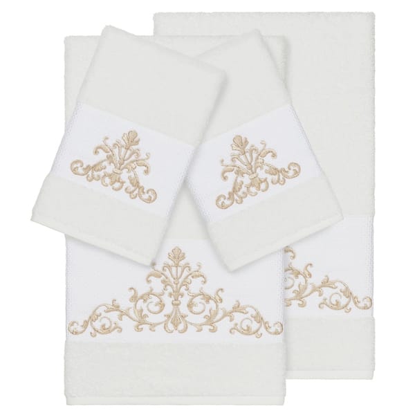 Authentic Hotel and Spa White Turkish Cotton Scrollwork