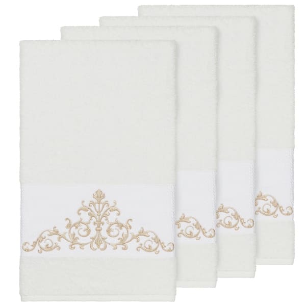 Authentic Hotel and Spa White Turkish Cotton Scrollwork