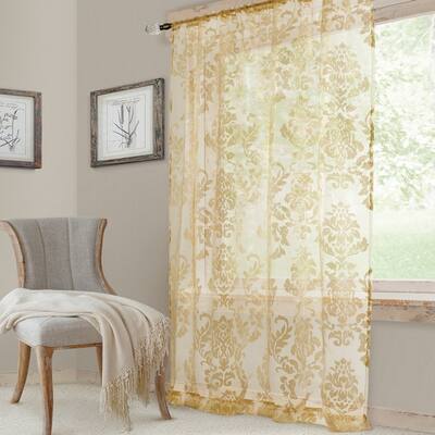Buy Gold Floral Sheer Curtains Online At Overstock Our Best