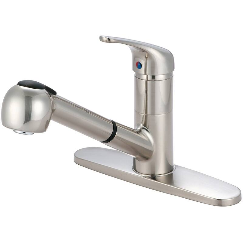 Elite Single Handle Pull-Out Kitchen Faucet - pvd brushed nickel