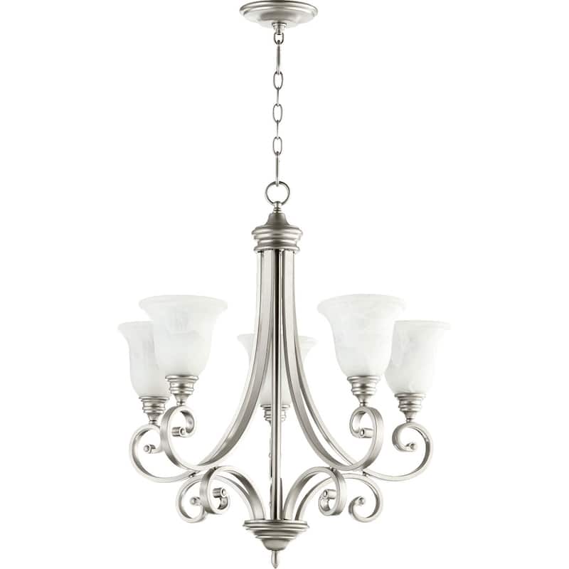 Bryant Classic Nickel and Faux Alabaster 5-light Chandelier