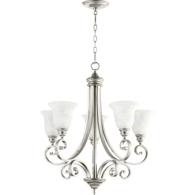 Bryant Classic Nickel and Faux Alabaster 5-light Chandelier