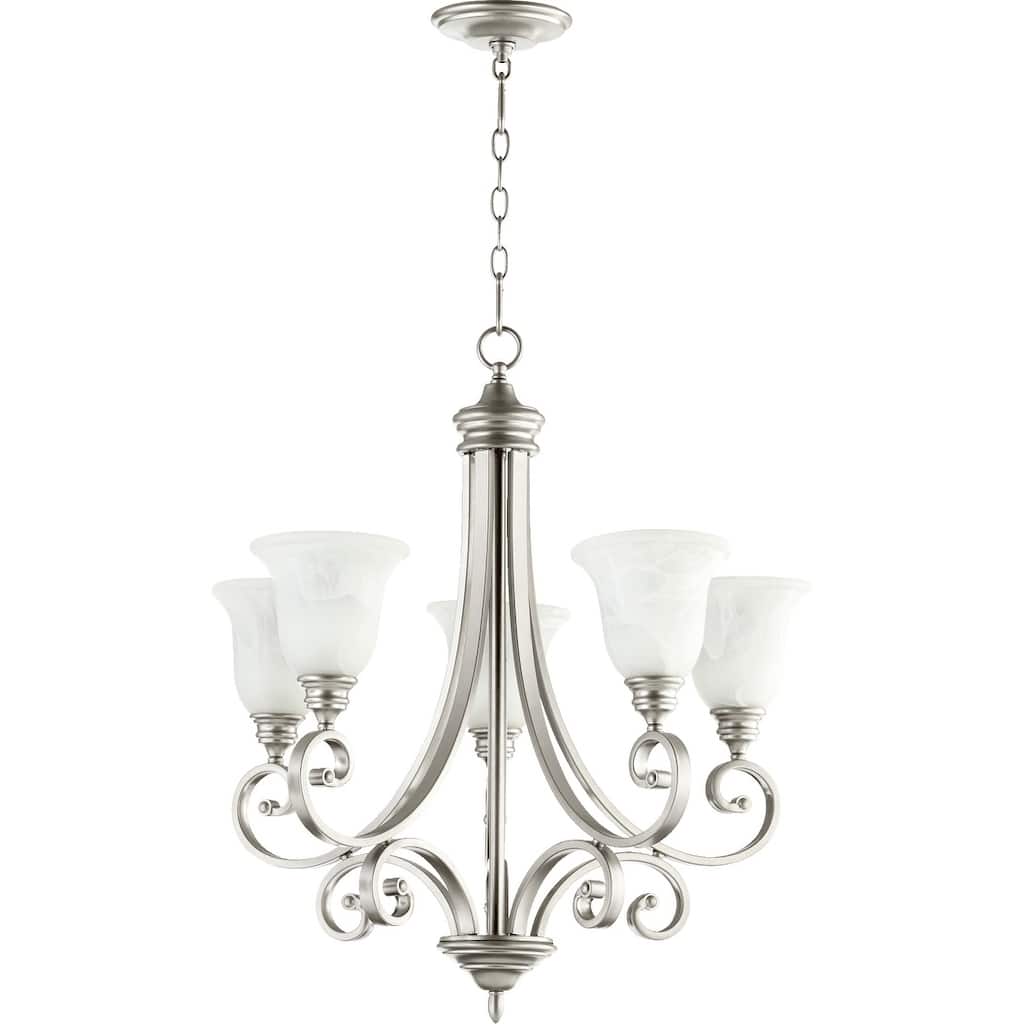 Bryant Classic Nickel and Faux Alabaster 5-light Chandelier