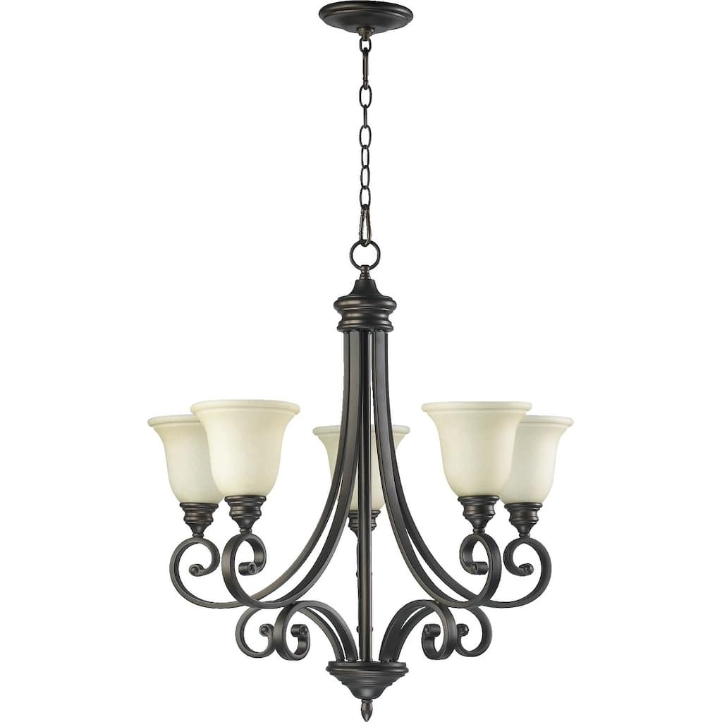 Bryant Oiled Bronze and Amber Scavo 5-light Chandelier