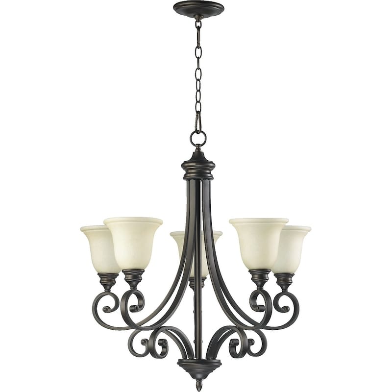Bryant Oiled Bronze and Amber Scavo 5-light Chandelier
