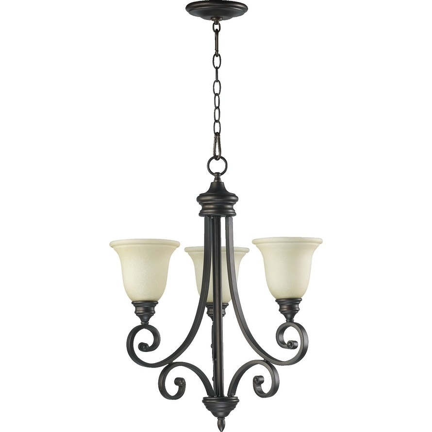 Bryant Oiled Bronze and Amber Scavo 3-light Chandelier - Chandeliers For Bedrooms by Overstock.com