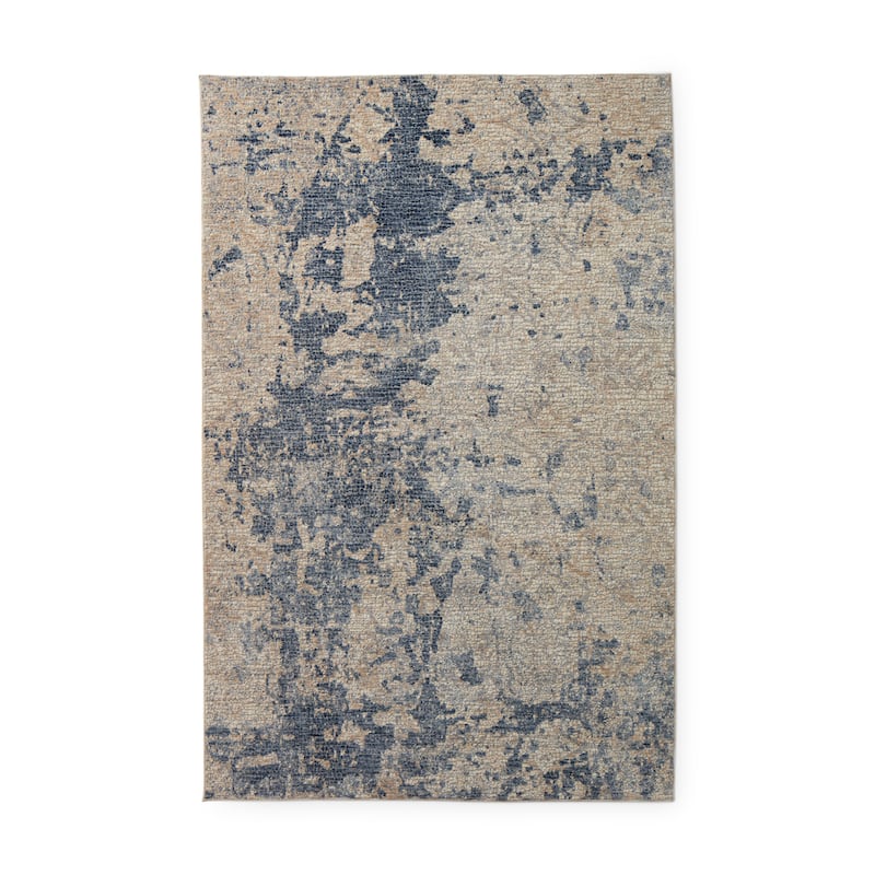 Alexander Home Modern & Contemporary Marble Abstract Area Rug - 7'1 x 10' - Beige/Blue