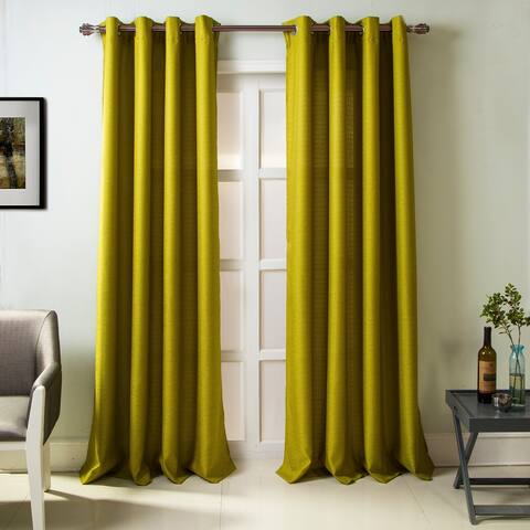 RT Designers Collection Madrid Textured 84-inch Grommet Single Curtain Panel - 54 x 84 in. - 54 x 84 in.