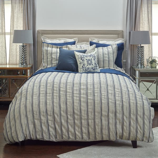 Shop Rizzy Home Vincent Iii Duvet Cover Queen Natural Indigo