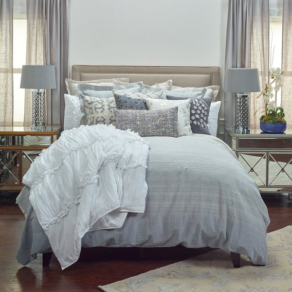 Shop Rizzy Home Sebastian Duvet Cover Queen Natural Indigo